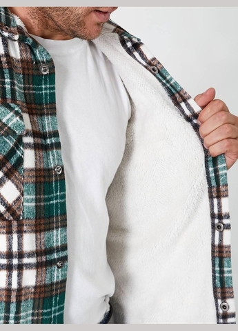 Зелена зимня куртка-сорочка для чоловіків "для осені-весни - бездоганний вибір" b-305 xl, зелений Sofia