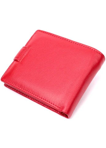 Яскраве жіноче портмоне з блоком для карт з натуральної шкіри ST Leather Червоний Верховинка 19471 (398292060)