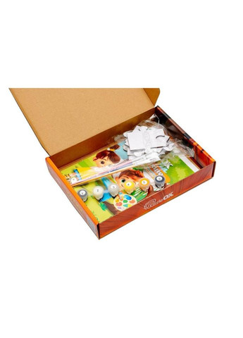 Дерев'яний пазл-розмальовка А5 "Котик" Puz-22938 пензлик, фарби, клейка плівка PuzzleOK (372495453)