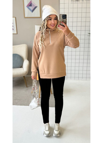 Бежевий демісезонний утеплений гольф з ангора рубчик | замір в описі DK/DL Мода без кордонів