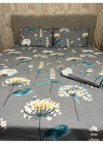 Комплект постельного белья полуторный No Brand бузина сіра (370864742)