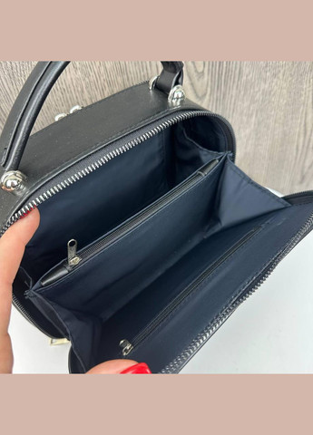 Жіноча замшева каркасна мінісумка, маленька сумочка з натуральної замші чорна No Brand (334730162)