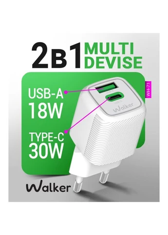 Зарядное устройство GAN 30W с кабелем Type-C быстрая зарядка для планшета телефона айфона сетевой мощный блок питания 2в1 для Walker (335813292)