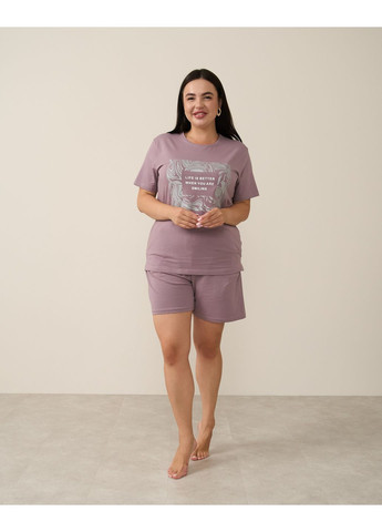 Пудрова жіночий комплект із шортами бавовна Nicoletta