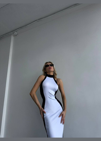 Черно-белое женское платье микро дайвинг No Brand