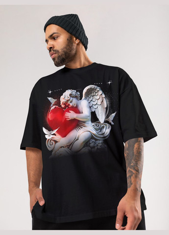 Черная мужская футболка оверсайз urban черная высокая плотность с длинным рукавом Mishe