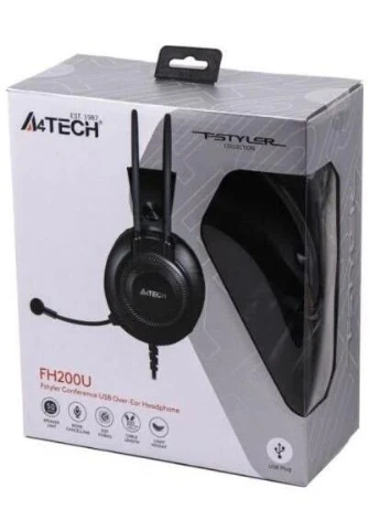 Наушники Fstyler FH200U, микрофон, USB, накладные, кабель 2 м FH200U (GREY) A4Tech (395349925)