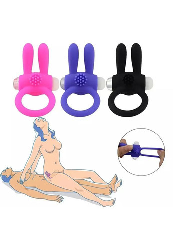 Эрекционное силиконовое виброкольцо с ушками "Rabbit Xese" No Brand (322199417)
