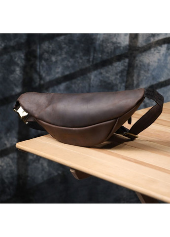Сумка бананка для мужчин винтажная кожаная коричневая 34×14×7 см; 23139 Shvigel (362417678)