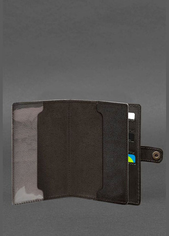 Шкіряна обкладинка-портмоне для військового квитка 15.0 темно-коричнева (A-027875) BlankNote (329186728)