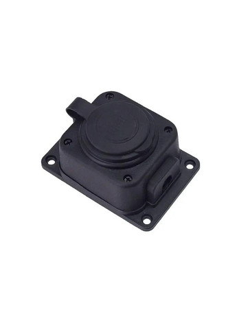 Розетка Horoz 16А 250В каучук, чорна з кришкою та заземленням Horoz Electric (336905537)