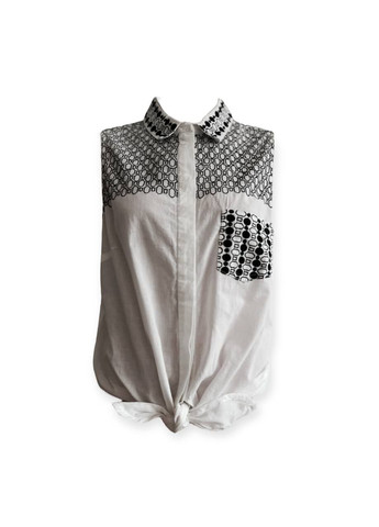 Біла блуза біло-чорний Silvian Heach