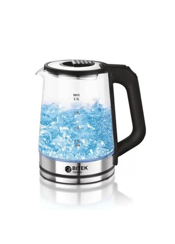 Електрочайник дисковий скляний 2.3 л з автовимкненням і підсвіткою ВІТЕК ВТ-7846 (2000W) BiTEK (346048845)