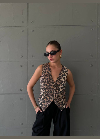 Коричневый женский женский жакет Україна леопардовый - летний