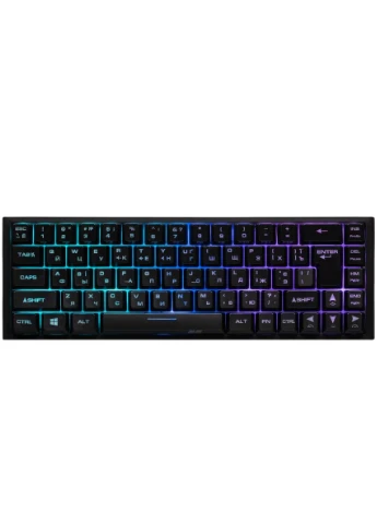Клавіатура мембранна KG350 68key, USB-A, EN/UA/RU, RGB, чорний 2E Gaming (387358608)