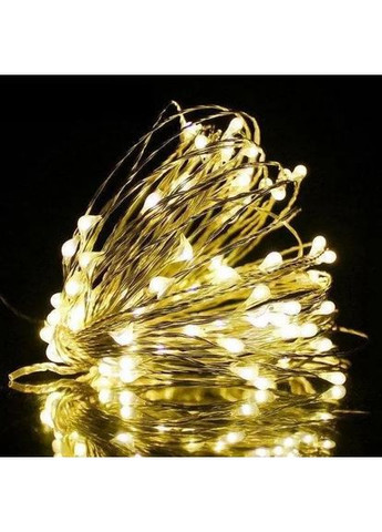 Новогодние гирлянды. Медная проволочная лампа 100LED 10м, Теплый Digital (363833707)