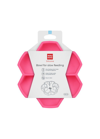 Миска для повільного харчування Silicone, 450 мл, рожевий WAUDOG (323205404)