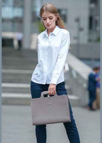 Жіноча шкіряна сумка для ноутбука і документів темно-бежева (A-026691) BlankNote (327874302)