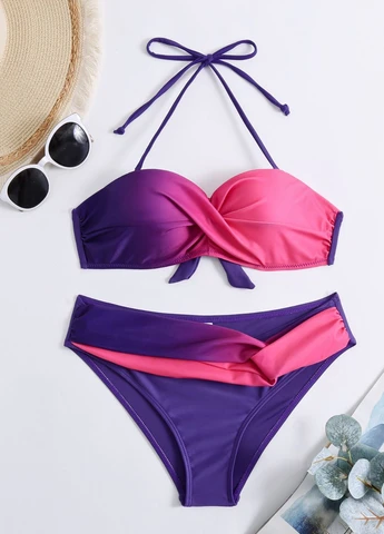 Ліловий літній роздільний купальник summer multicolor (10001) роздільний FS
