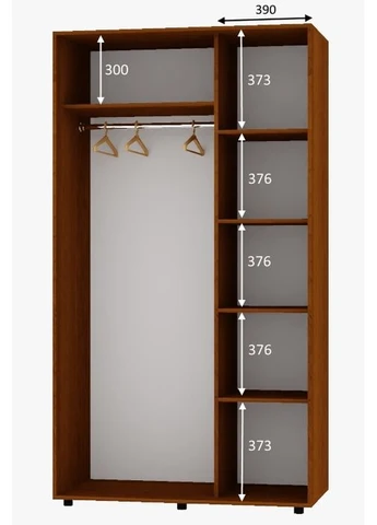 Шкаф-купе двухдверный Алекса Зеркало с пескоструйным рисунком 130*60*190 см Орех лесной Алекса (383740582)