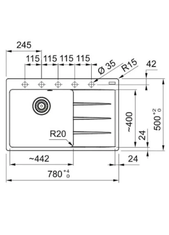 Мойка Centro CNG 611-78 Slate Grey (114.0716.710) FRANKE (378783688)