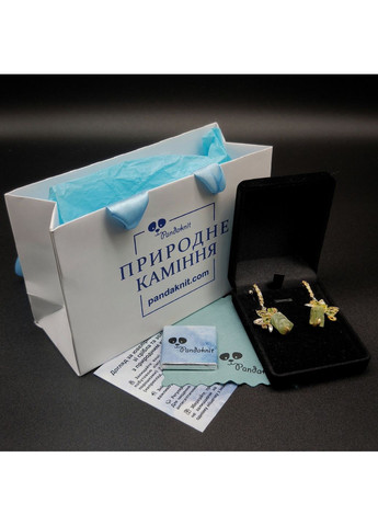 Серебряные серьги с натуральными зелеными кристаллами берилла и хризолитами женские, вензеля Handmade (327096619)