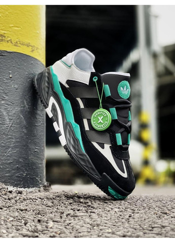 Серые демисезонные кроссовки мужские adidas niteball black green адидас найтбол No Brand