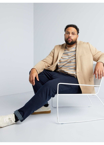 Бежевая футболка basic,бежевый в полоску, Kiabi