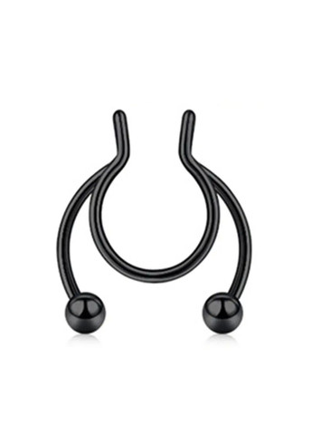 Септум обманка в ніс без проколу носові кільця (сережки обманка, кліпса в ніс) Чорний No Brand (323652833)