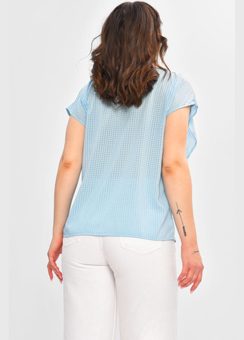 Голубая блуза женская однотонная голубого цвета с баской Let's Shop