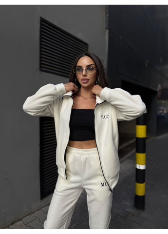 Костюм 8075507 Muse турецкий Флис,кофта и брюки с кантом и вышивкой Україна (368536762)