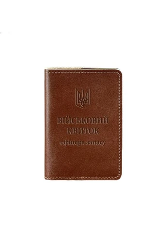 Кожаная обложка для военного билета офицера запаса 8.0 светло-коричневая BlankNote (393220612)