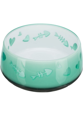 Миска для котів Рибка/Серце пластикова на гумовій основі 300 мл/12 см Trixie (372505187)