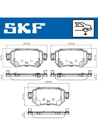 Комплект тормозных колодок SKF (369318854)