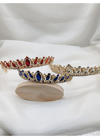 Діадема, тіара для весільної, вечірньої зачіски 4 см, синя No Brand (369162972)