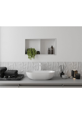 Полка для душа металлическая встроенная белая 60 см Nett YW-60 (352261573)