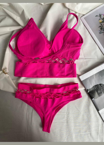 Фуксиновый демисезонный женский комплект нижнего белья безшовный No Brand