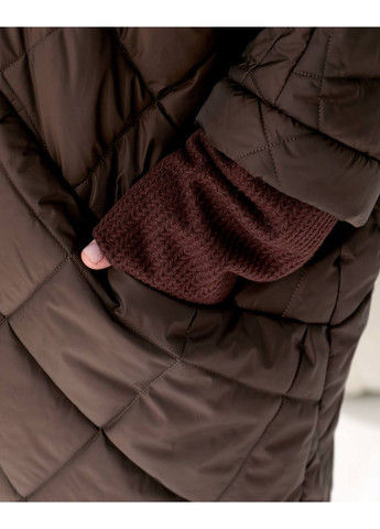 Коричневий демісезонний Пуховик Style Point