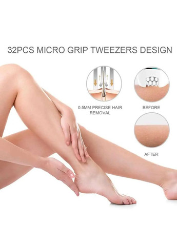 Жіноча електробритва епілятор для обличчя бікіні ніг V-700 4в1 епілятор із бритовною насадкою VGR (297331534)