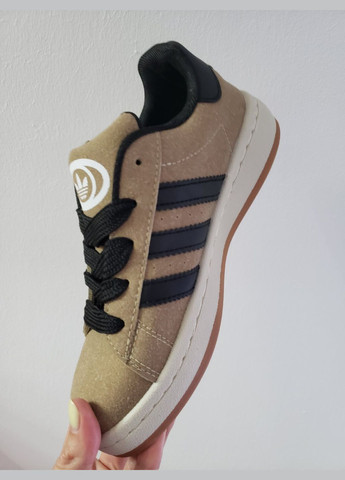 Хаки стильные кеды из искусственного нубука adidas campus No Brand