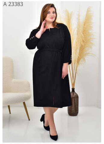 Чорна повсякденний жіноча сукня великого розміру SK однотонна