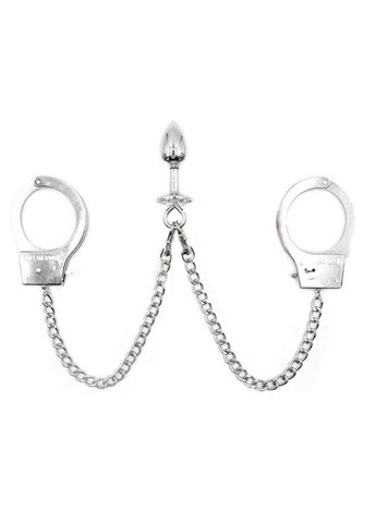 Наручники с цепями и анальной пробкой - Садо-мазо No Brand (367624415)