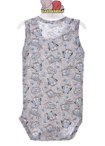 Боди майка для мальчика кулир серый Сова 86 см (42023) BABYKROHA (297200940)