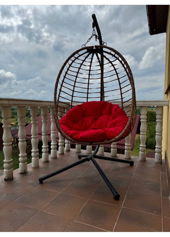 Подвесное садовое кресло качели (кокон/гнездо) SAN VITO с мягкой красной подушкой, Gordon (362213421)