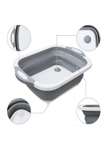 Силіконова багатофункціональна складана обробна миска 3 в 1 Біло-сірий Chopper (365752159)