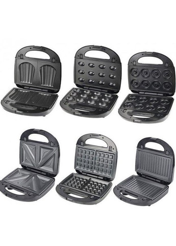 Сендвічниця зі змінними пластинами 1000 Вт сірий (1756374637) Domotec MS-7706 (330781912)