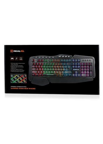 Клавиатура 8900 Gaming RGB Macro, black Real-El (280941149)