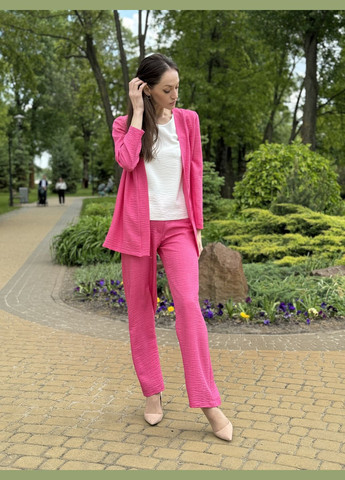 Легкий яскравий жакет з поясом на затин 3349 Cat Orange (295375884)