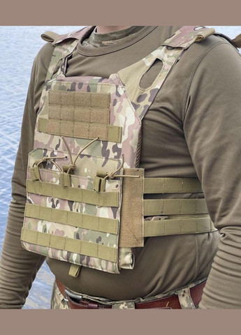 Жилет молли тактический плитоноска облегченная MOLLE мультикам военная армейская No Brand (299460954)