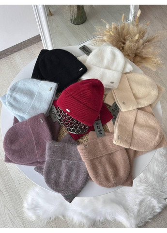 Комплект ангоры, шапка с бафом. Женский теплый зимний комплект шапка с бафом с флисовой подкладкой. Atis (362146287)